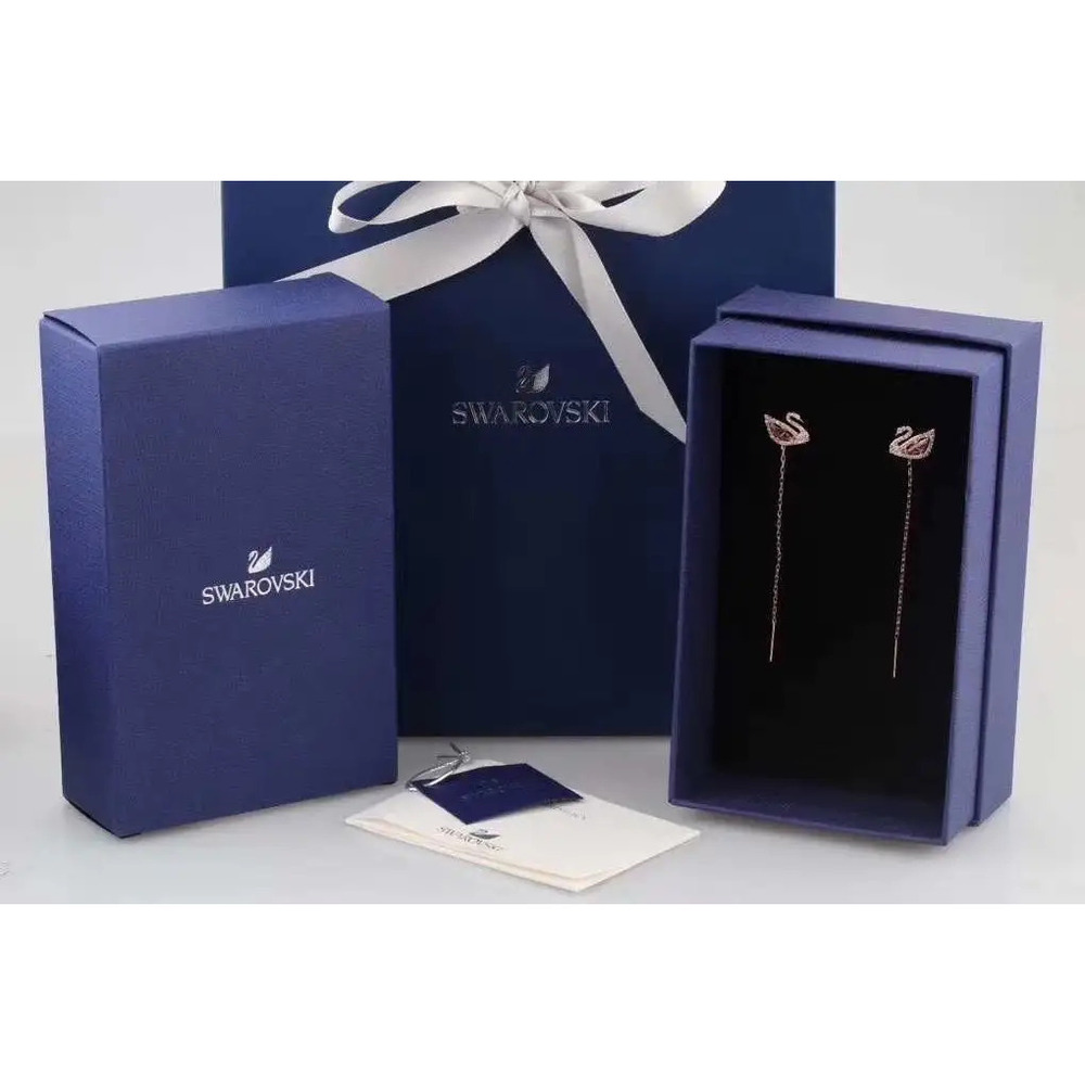 Swarovski Pink diamond swan earrings